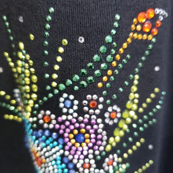 Las Olas Women's Small Blouse with Beautiful, Colorful Decor and 3/4 Sleeves - Picture 6 of 10